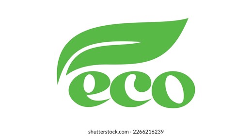 ilustración vectorial del logotipo ecológico. símbolo y signo de hoja verde.