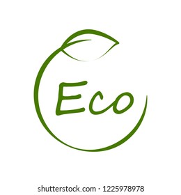 Eco logo vector isolated on white background. Trendy eco logo in flat style. Template for app, ui, label, icon, poster and web site. Creative art concept, vector illustration