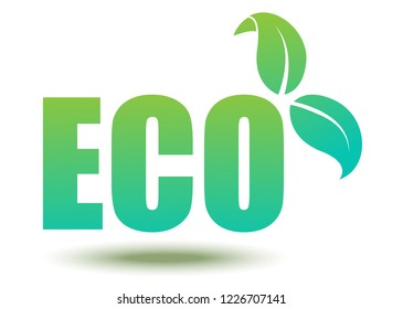 Eco logo vector isolated on white background. Trendy eco logo in flat style. Template for app, ui, label, icon, poster and web site. Creative art concept, vector illustration