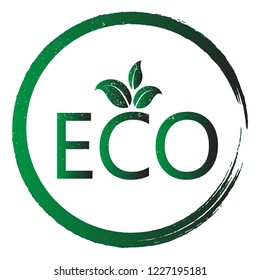 Eco logo vector isolated on white background. Trendy eco logo in flat style. Template for app, ui, label, icon, poster and web site. Creative art concept, vector illustration