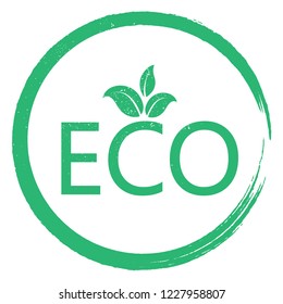 Eco logo vector isolated on white background. Trendy eco logo in flat style. Template for app, ui, label, icon, poster and web site. Creative art concept, vector illustration