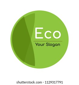 Eco logo vector on green circle.abstract green logo vector of eco on background