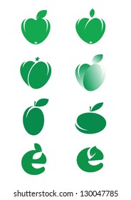 Eco logos. Different green icons. vector