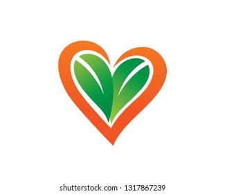 Eco Love Logo Template, Icon, Symbol - Vector