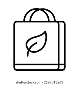 Eco love shopping bag icon. Plastic-free shopping bag icon