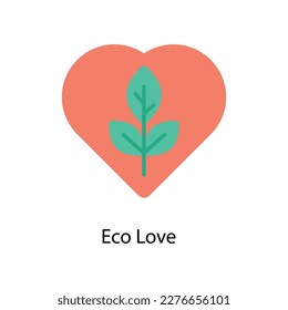 Eco love Vector Flat Icons. Simple stock illustration stock