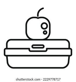 Eco lunch icon outline vector. School meal. Dinner meal