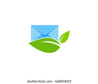 Eco Mail Icon Logo Design Element