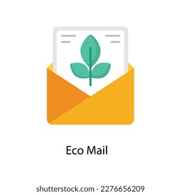 Eco Mail Vector Flat Icons. Simple stock illustration stock