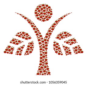 Eco Man collage of tomato vegetables. Vector tomato elements are grouped into eco man figure. Vegetarian vector illustration.