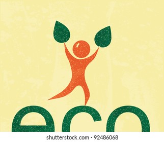 Eco man. retro poster