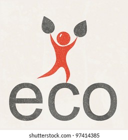 Eco man. retro poster