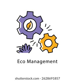 Öko-Management Vektor ausgefüllte Outline-Stil Symbol. EPS 10-Datei