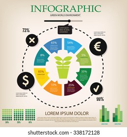 Eco Map Info graphic vector.