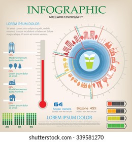 Eco Map Info graphic vector.