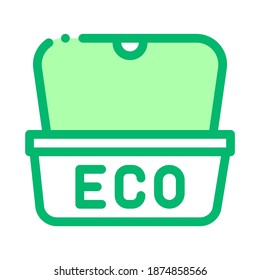 Eco Material Package For Street Food Vector Icon Thin Line. Carton Material Open And Closed Packaging Concept Linear Pictogram. Parcel, Box Shipping Equipment Illustration