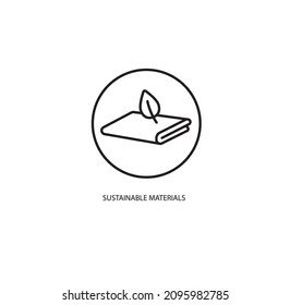 Eco materials, eco fabrics simple thin line icon vector illustration. For web and mobile UI UX