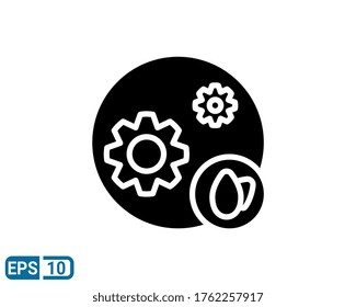 eco mechanism settings icon in glyph style isolated on white background. EPS 10