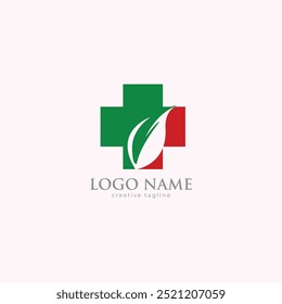 eco med logo, health, green, medicine, hospital logo fully editable vector templae