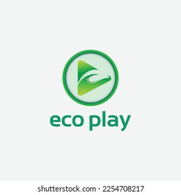 Eco media player icon logo for multimedia
