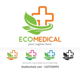 Eco Medical Logo Symbol Template Design Vector, Emblem, Design Concept, Creative Symbol, Icon