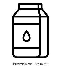 Eco milk box icon. Outline eco milk box vector icon for web design isolated on white background