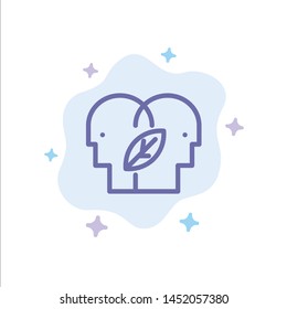 Eco, Eco Mind, Head, Mind Blue Icon on Abstract Cloud Background