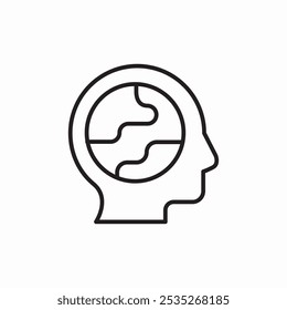 eco mind head icon sign vector