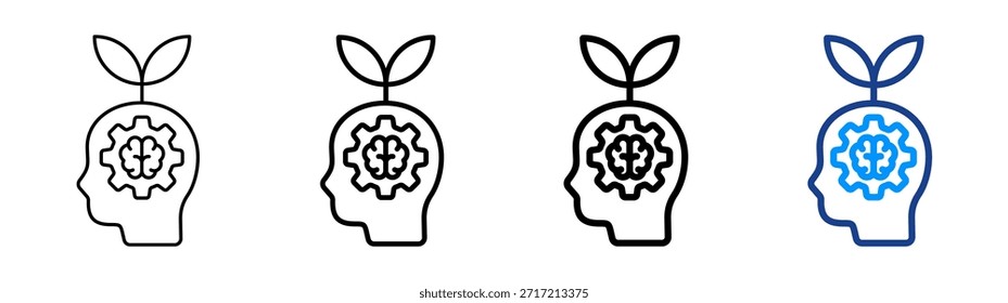 Conjunto de Colección de contorno diferente Eco Mind Icon