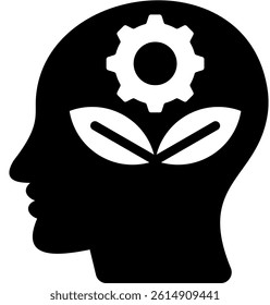 Eco Mind Icon Glyph Vector Illustration