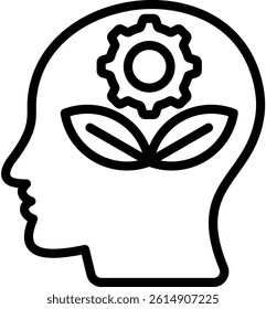 Eco Mind Icon Outline Vector Illustration
