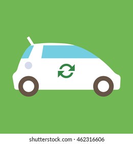 Eco mobile car icon. Vector illustration
