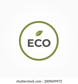 eco mode round icon. eco friendly, environment and ecology symbol. vector color image