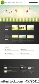 Eco Modern One Page Website Template. Vector Eps10, Modern Web Design with flat UI elements. Ideal for Business layout.