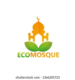 Eco Mosque Logo Template Design Vector, Emblem, Design Concept, Creative Symbol, Icon