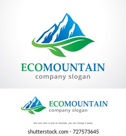 Eco Mountain Logo Template Design Vector, Emblem, Design Concept, Creative Symbol, Icon