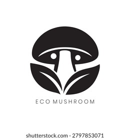 Eco Mushroom Logo portrays an elegant mushroom silhouette within a circular frame, representing natural growth and environmental health. This professional, minimalist design is excellent for organic food companies, eco-friendly lifestyle brands, or botanical research organizations seeking to communicate purity, sustainability, and a deep connection to the natural world.