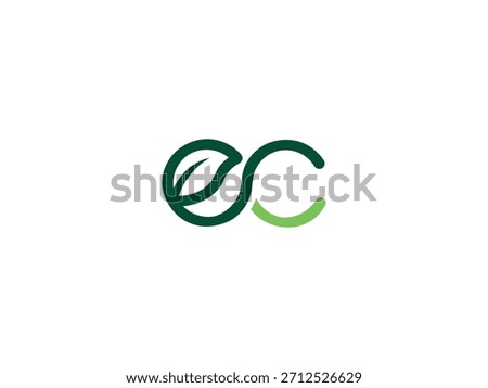 Eco natural EC monogram logo design CE eco friendly vector logo designs , Natural EC logo