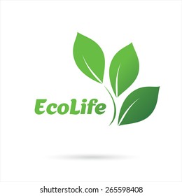 Eco natural green leaves