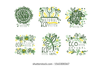 Eco Natural Labels and Logos Original Design Vector Set