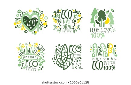 Eco Natural Labels and Logos Original Design Vector Set