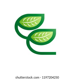 Eco Natural Letter Initial E Logo Design Template
