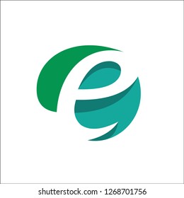 Eco Natural Letter Initial E Logo Design Template Vector