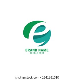 Eco Natural Letter Initial E Logo Design Template Vector