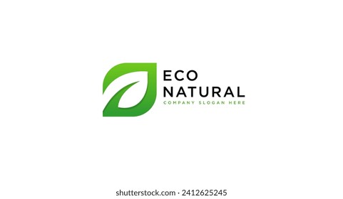 Eco, Natural, Nature Leaf logo design vector illustration.