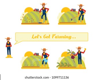 
Eco natural organic farming and agriculture with farmers agricultural works and activity