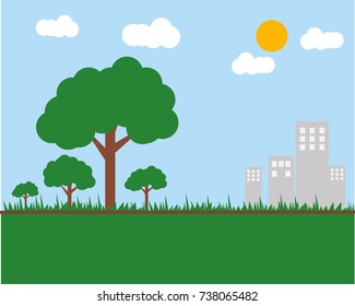 Eco and nature of a city landscape. Vector illustration