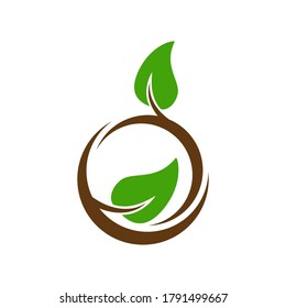 Eco and nature concept vector elements design with leaves. You can use it for logos, signs, icons, illustrations, t shirts, branding, merchandise, posters, prints or other media purpose