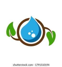 Eco and nature concept vector. Nature image with earth, water and leaves. You can use it for logos, signs, icons, illustrations, t shirts, branding, merchandise, posters, prints or other media purpose