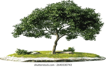 Eco nature growth trees, vector standing trees, transparent, isolated on white, nature design, green symbol, eco art, environmental trees, sustainable growth